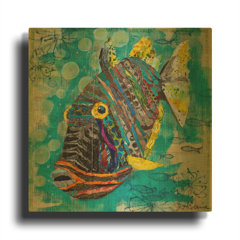'Reef Fish' By St. Hilaire Elizabeth Gold Metal Wall Art