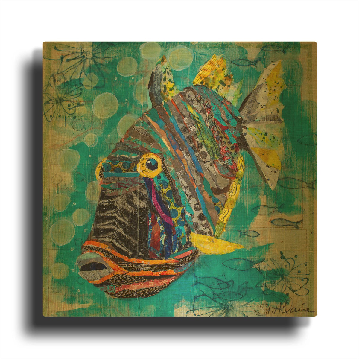 'Reef Fish' By St. Hilaire Elizabeth Gold Metal Wall Art