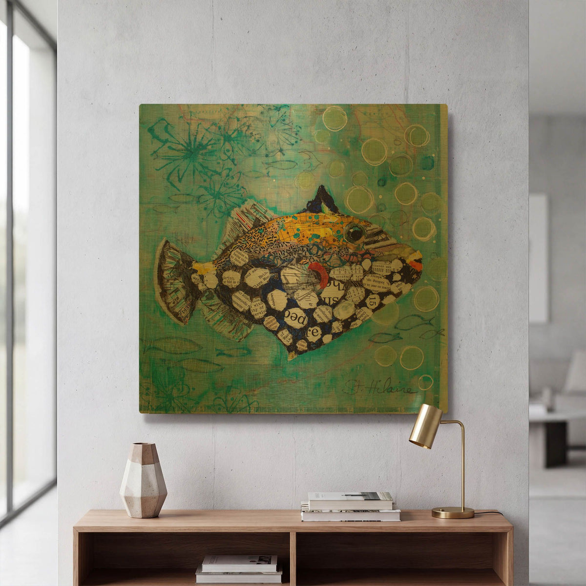 'Clown Triggerfish' By St. Hilaire Elizabeth Gold Metal Wall Art