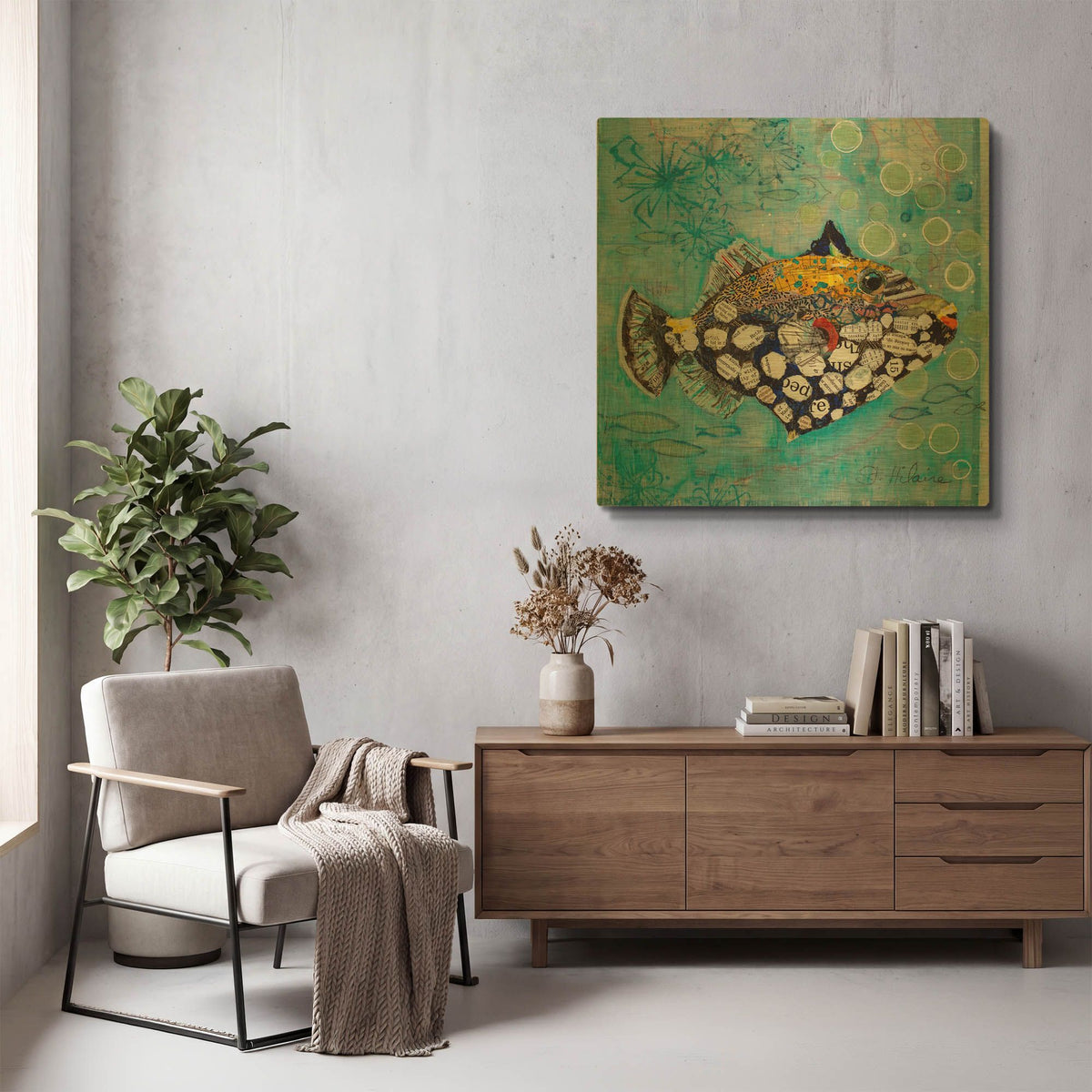 'Clown Triggerfish' By St. Hilaire Elizabeth Gold Metal Wall Art