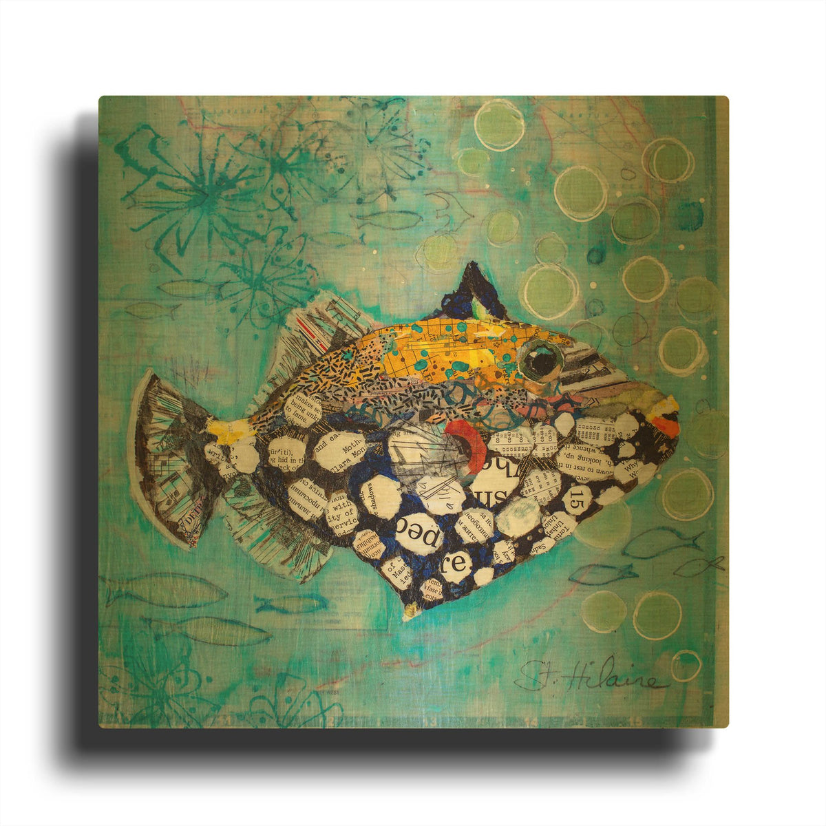 'Clown Triggerfish' By St. Hilaire Elizabeth Gold Metal Wall Art