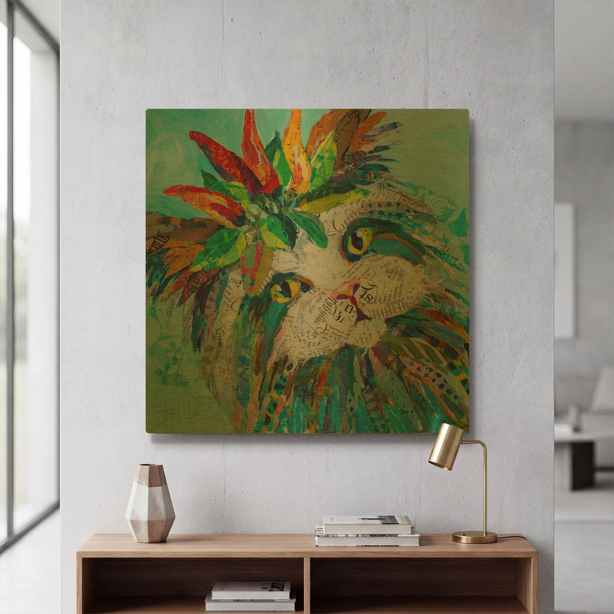'Cool Cat' By St. Hilaire Elizabeth Gold Metal Wall Art