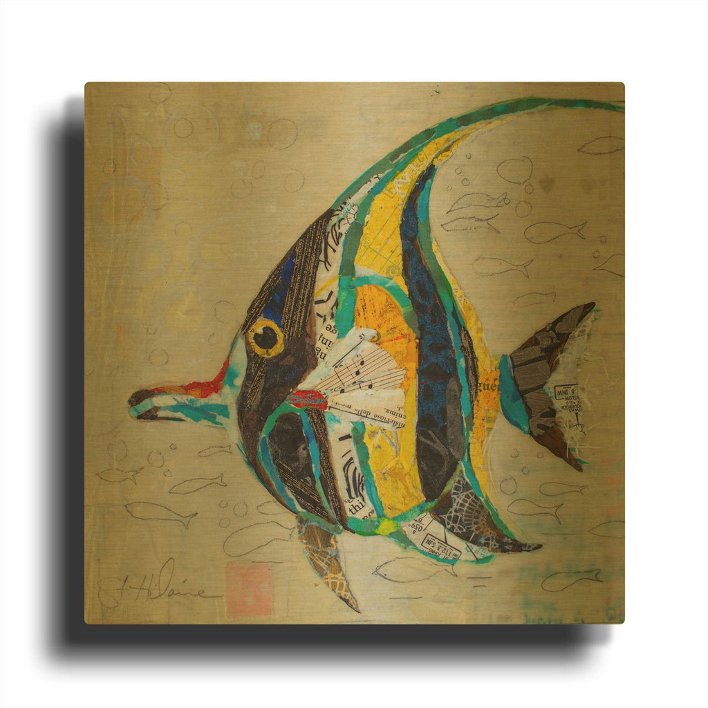 'Moorish Idol' By St. Hilaire Elizabeth Gold Metal Wall Art