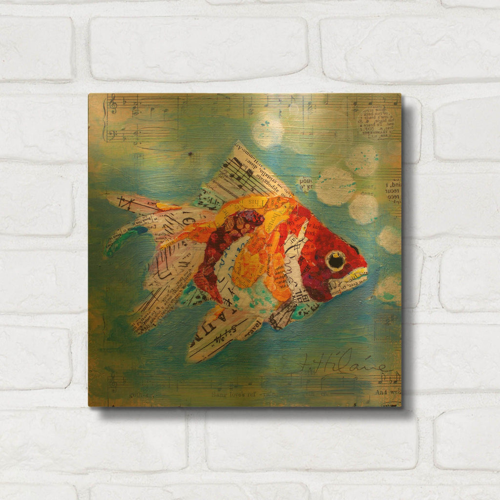 'Fish Tale' By St. Hilaire Elizabeth Gold Metal Wall Art