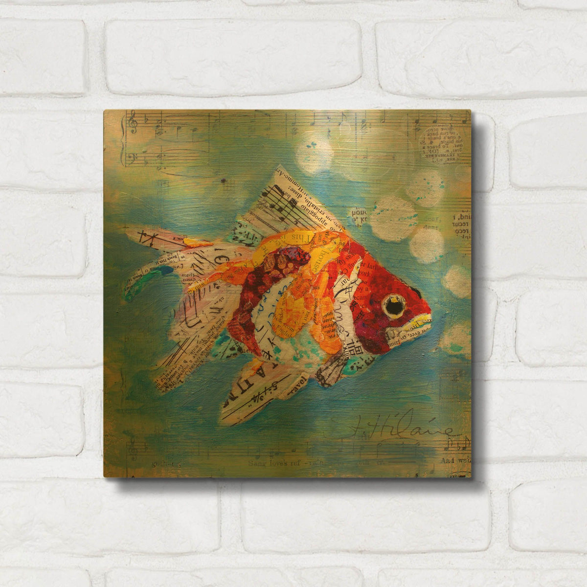 'Fish Tale' By St. Hilaire Elizabeth Gold Metal Wall Art