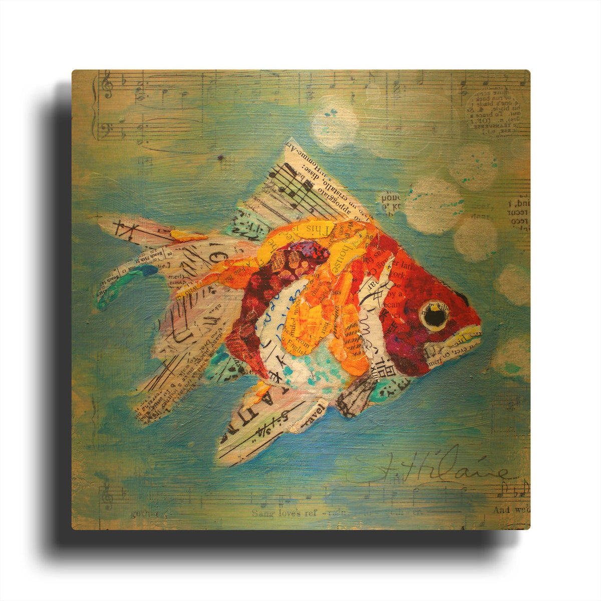'Fish Tale' By St. Hilaire Elizabeth Gold Metal Wall Art