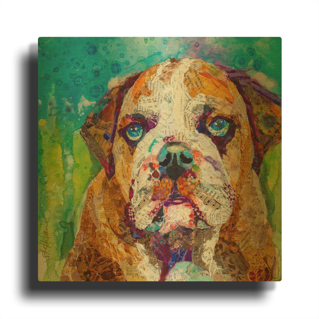 'Bull Dog' By St. Hilaire Elizabeth Gold Metal Wall Art