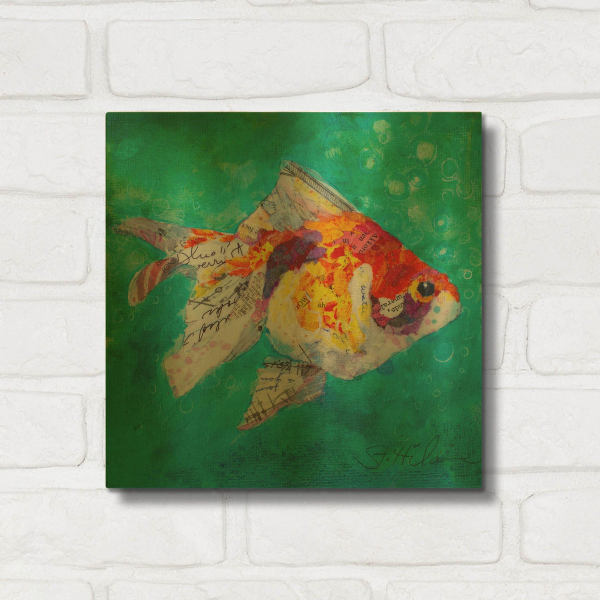 'Just Keep Swimming' By St. Hilaire Elizabeth Gold Metal Wall Art
