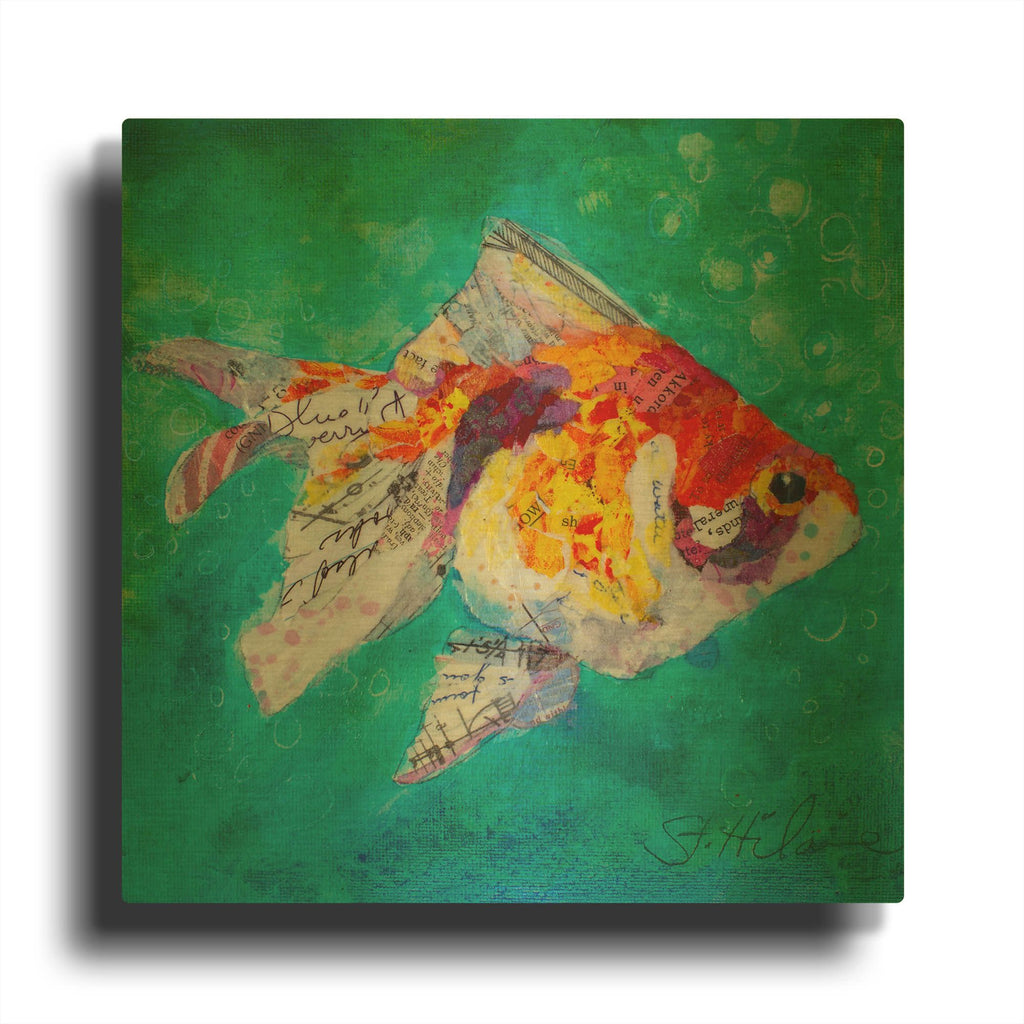'Just Keep Swimming' By St. Hilaire Elizabeth Gold Metal Wall Art