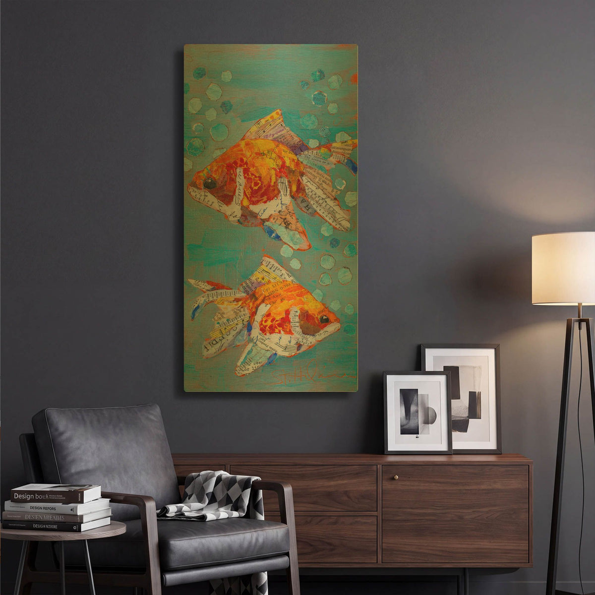 'Just Keep Swimming 2' By St. Hilaire Elizabeth Gold Metal Wall Art