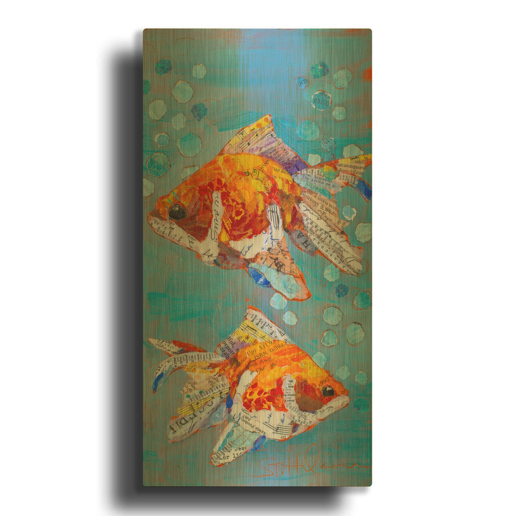 'Just Keep Swimming 2' By St. Hilaire Elizabeth Gold Metal Wall Art