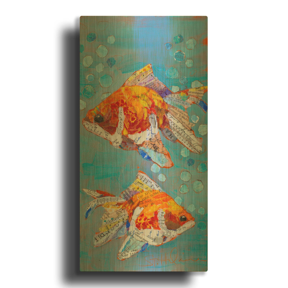 'Just Keep Swimming 2' By St. Hilaire Elizabeth Gold Metal Wall Art