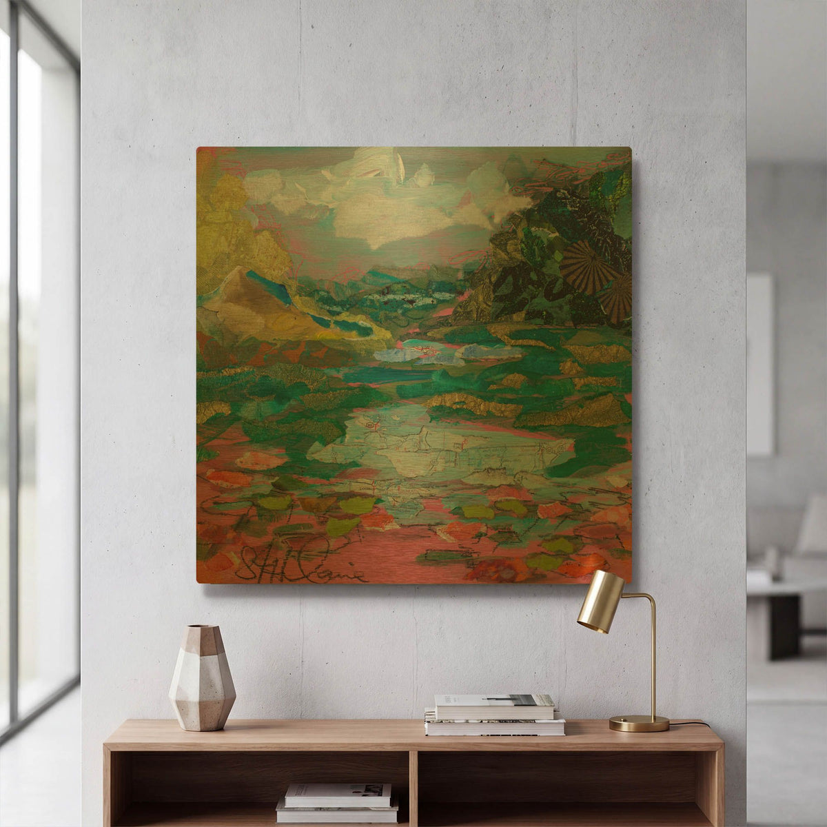 'River Morning 2' By St. Hilaire Elizabeth Gold Metal Wall Art