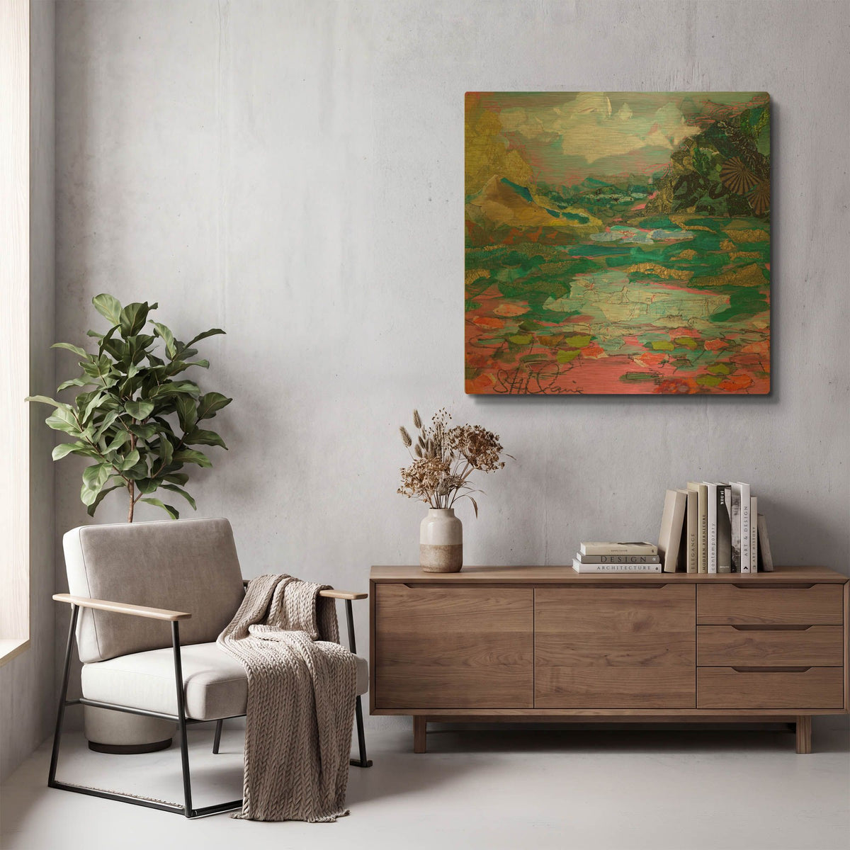 'River Morning 2' By St. Hilaire Elizabeth Gold Metal Wall Art