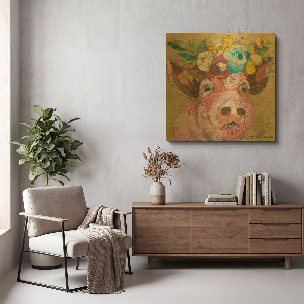 'Violet' By St. Hilaire Elizabeth Gold Metal Wall Art