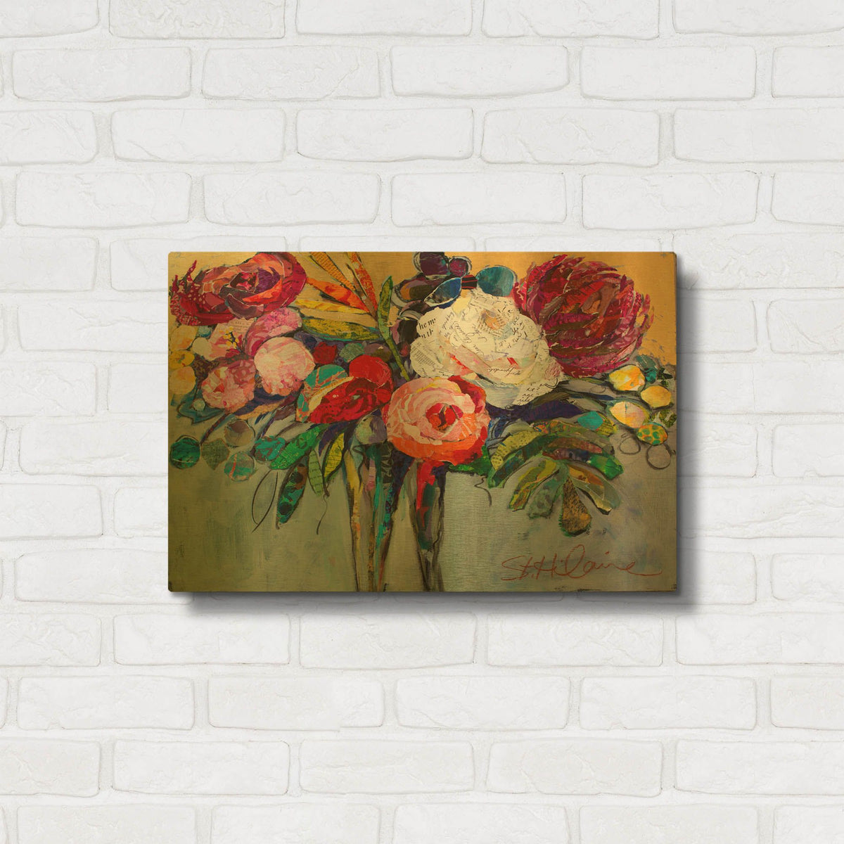 'Thinking of You' By St. Hilaire Elizabeth Gold Metal Wall Art