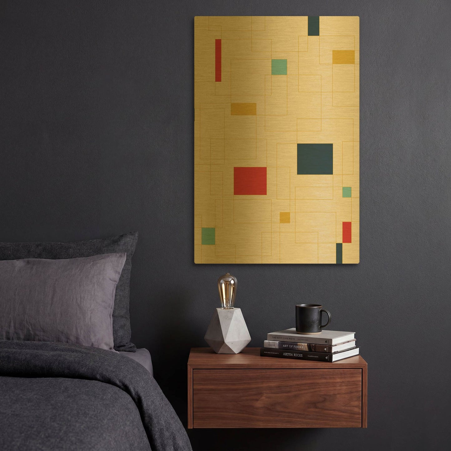 'Mid Century Modern 4' By Gary Williams Gold Metal Wall Art