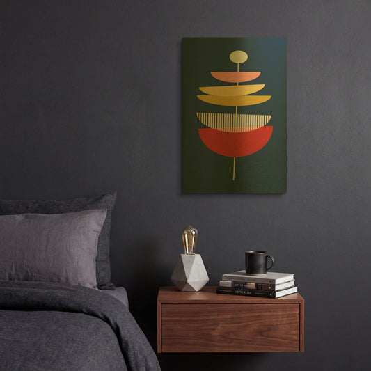 'Mid Century Modern 5' By Gary Williams Gold Metal Wall Art