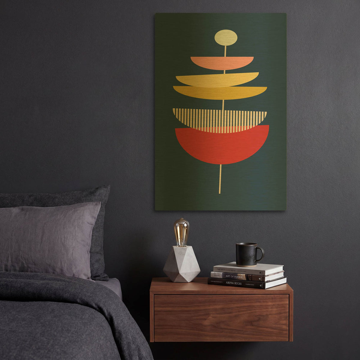 'Mid Century Modern 5' By Gary Williams Gold Metal Wall Art