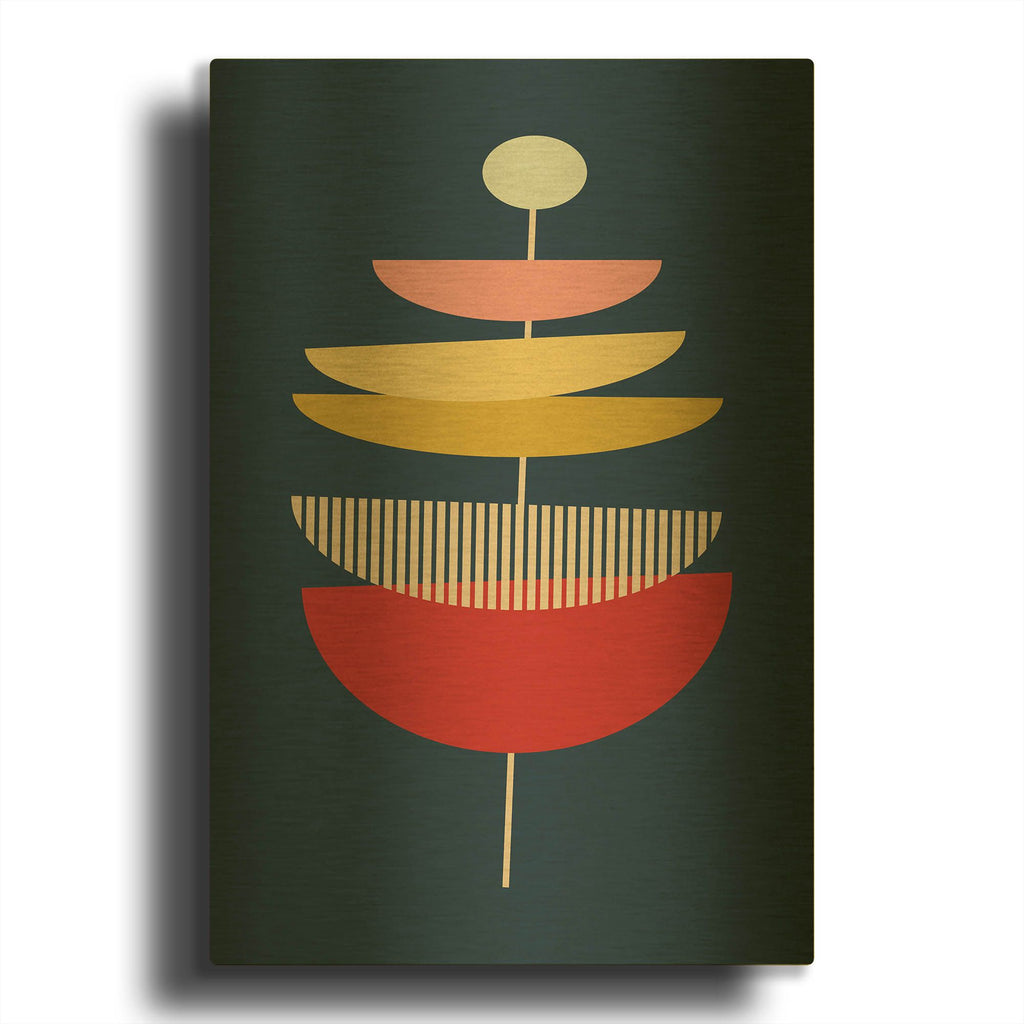 'Mid Century Modern 5' By Gary Williams Gold Metal Wall Art