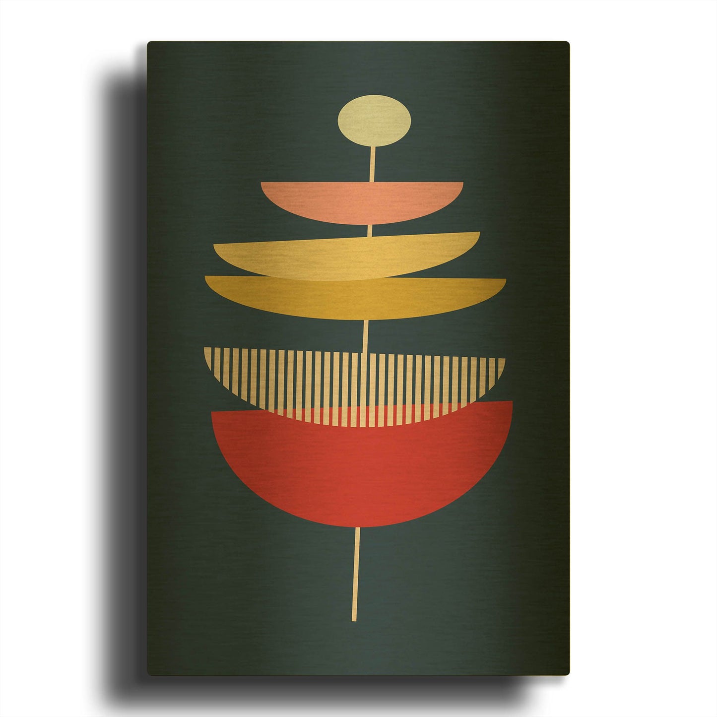 'Mid Century Modern 5' By Gary Williams Gold Metal Wall Art