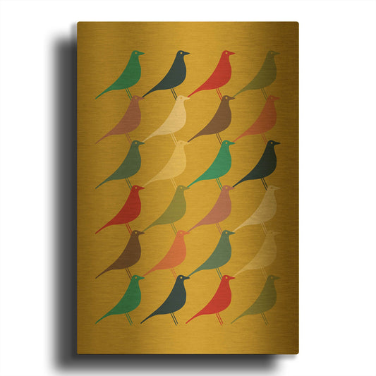 'Mid Century Modern 8' By Gary Williams Gold Metal Wall Art