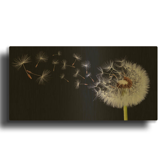 'Dandelion Flying' By Bess Hamiti Gold Metal Wall Art