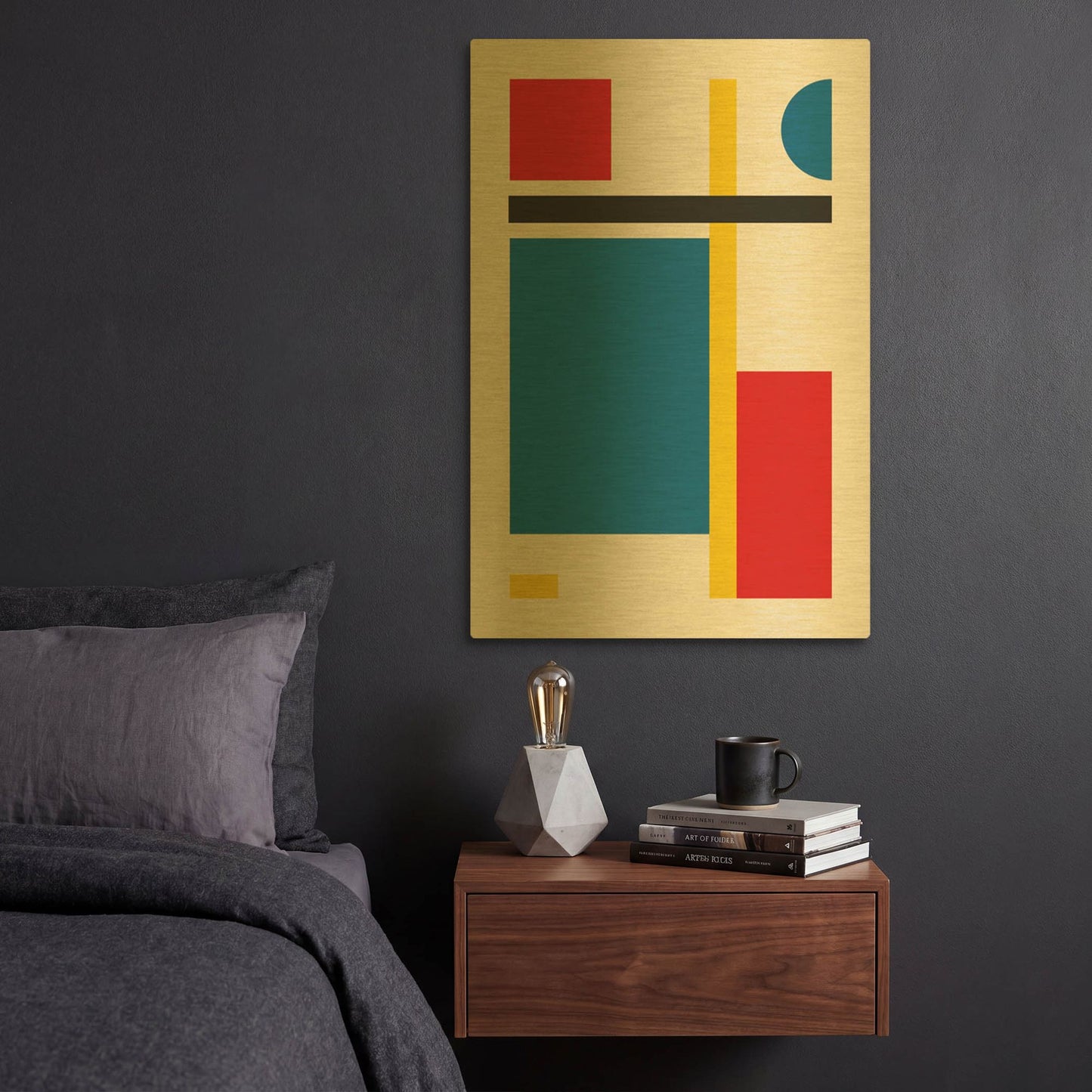 'Bauhaus 3' By Gary Williams Gold Metal Wall Art