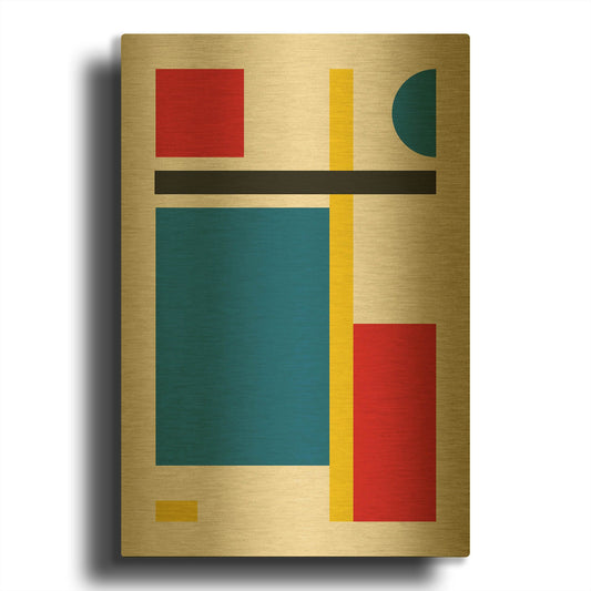 'Bauhaus 3' By Gary Williams Gold Metal Wall Art