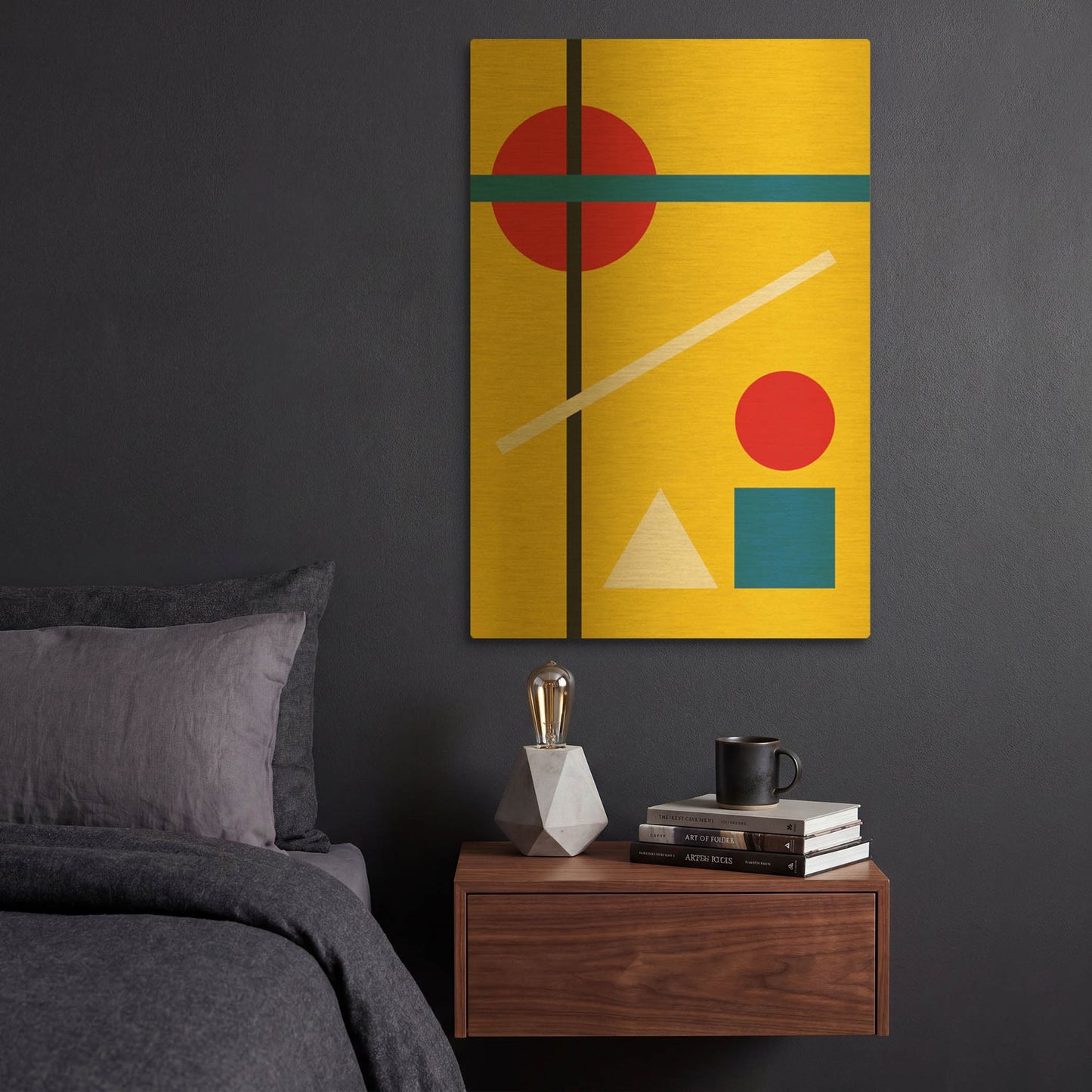 'Bauhaus 4' By Gary Williams Gold Metal Wall Art