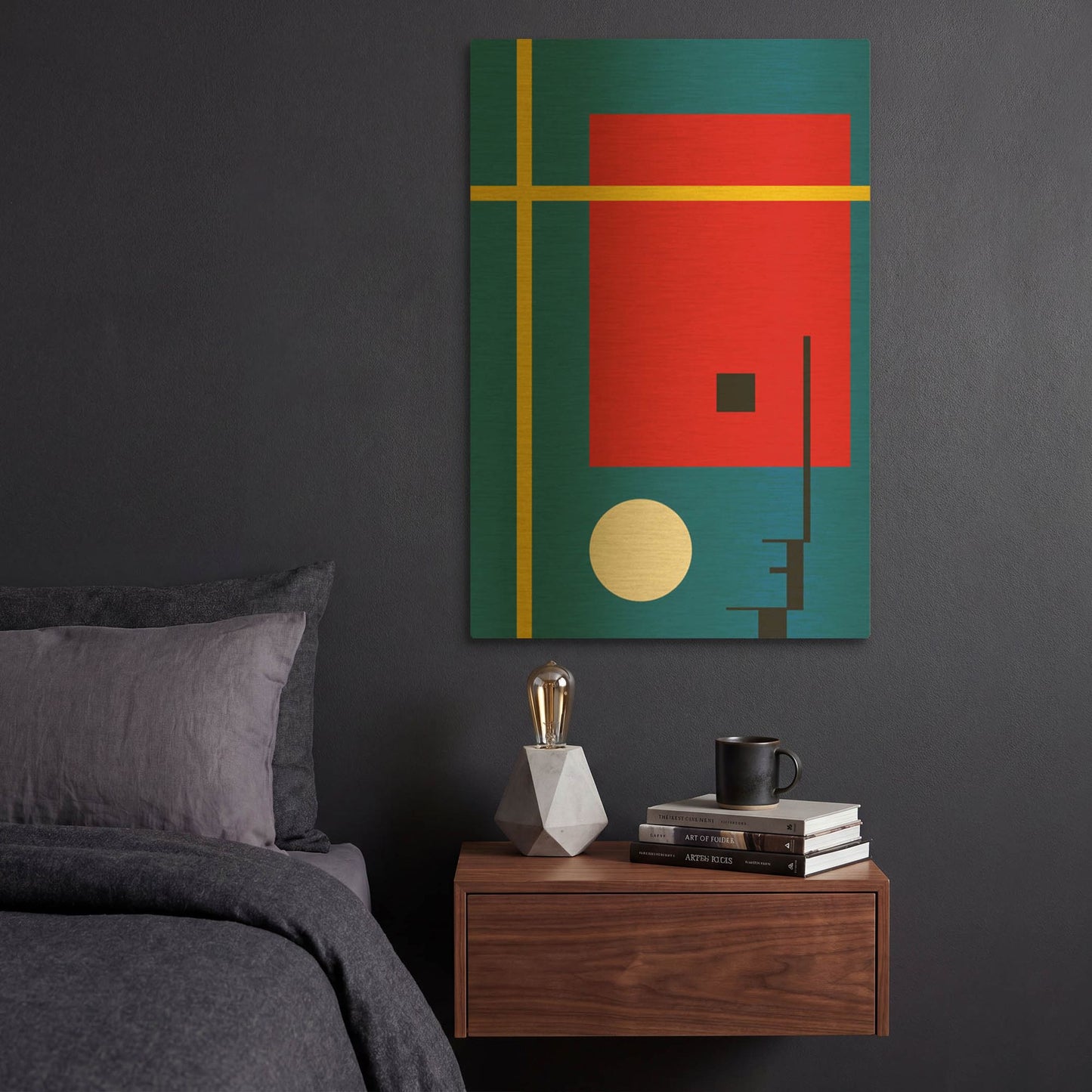 'Bauhaus 7' By Gary Williams Gold Metal Wall Art
