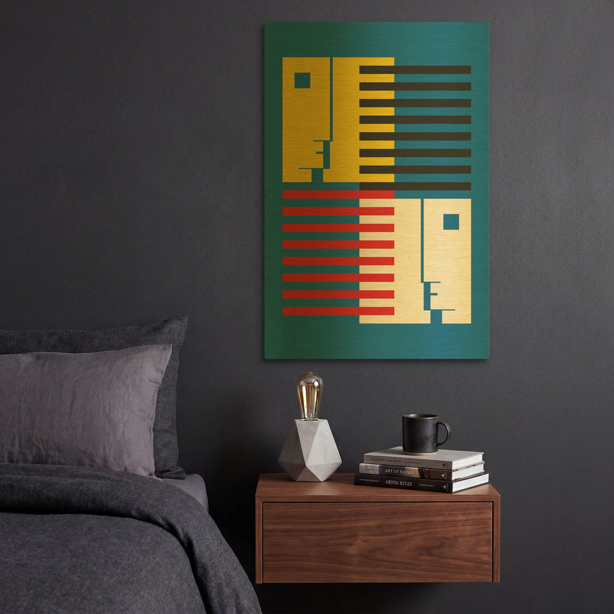 'Bauhaus 9' By Gary Williams Gold Metal Wall Art