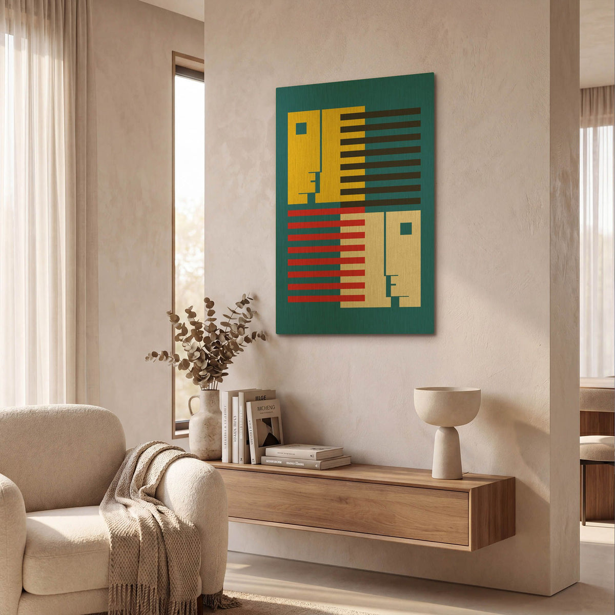 'Bauhaus 9' By Gary Williams Gold Metal Wall Art
