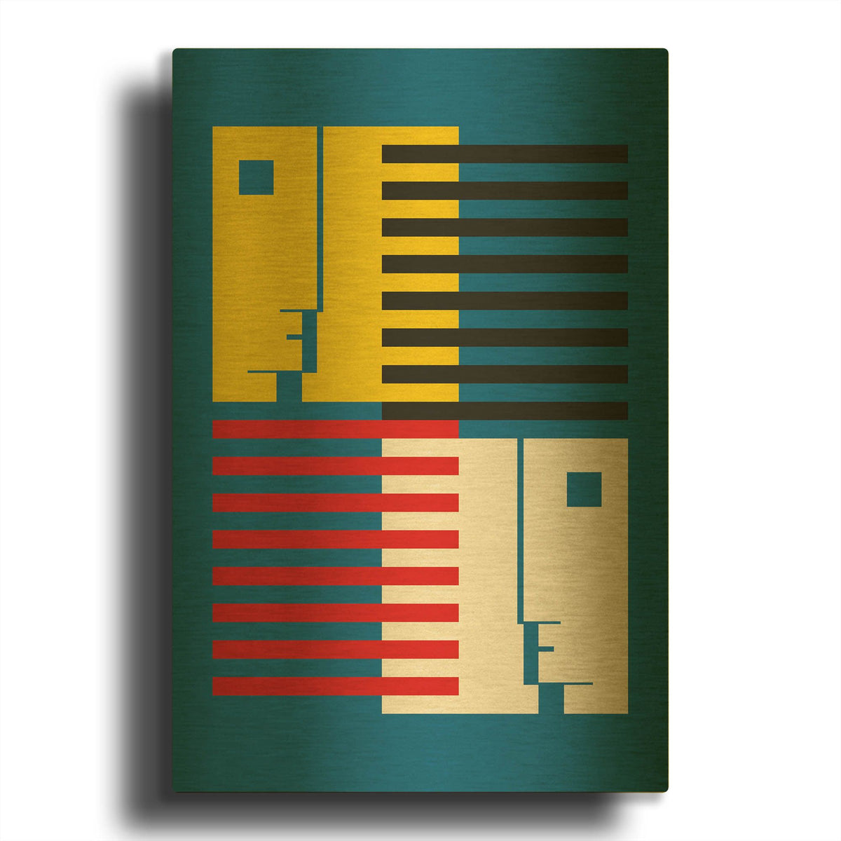 'Bauhaus 9' By Gary Williams Gold Metal Wall Art