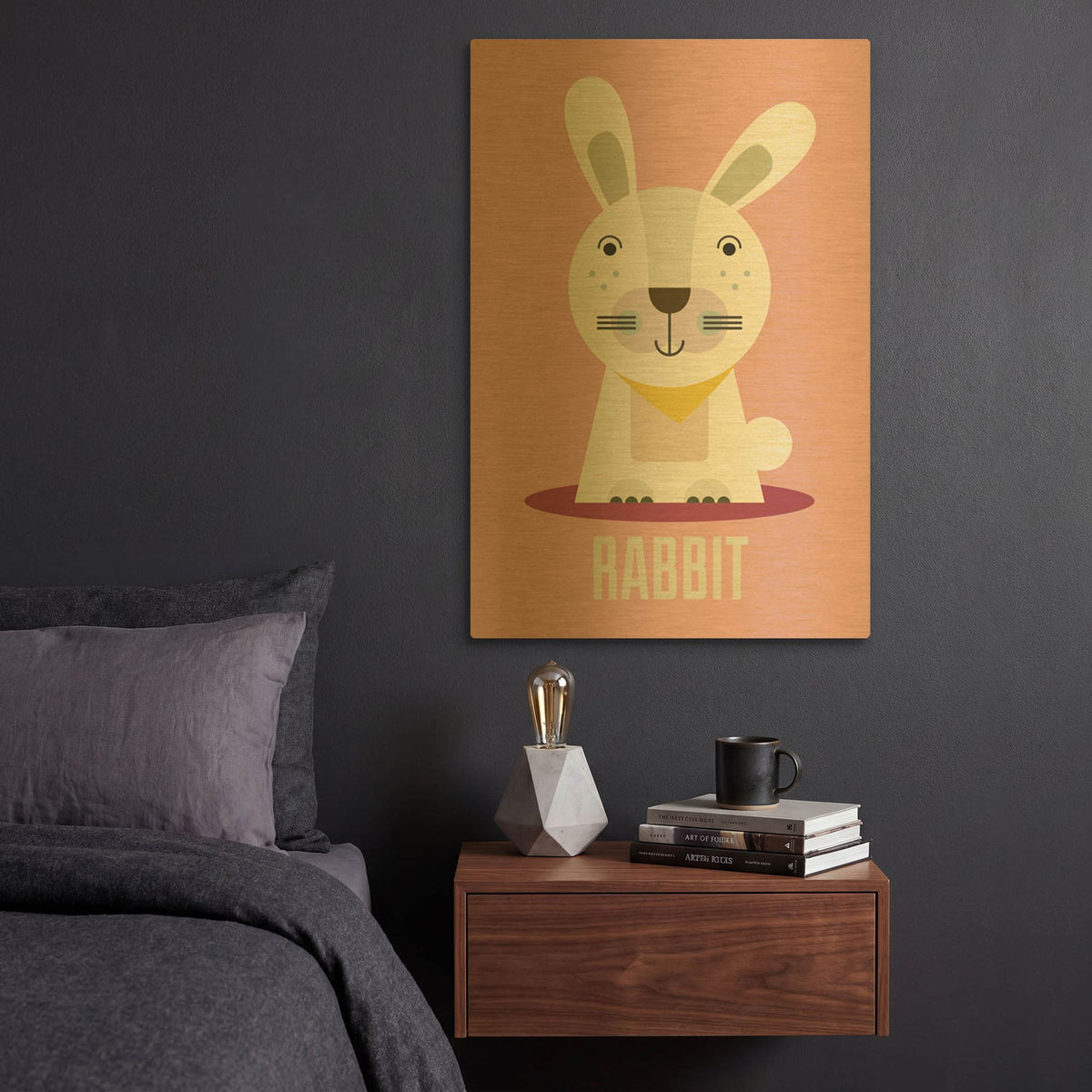 'Rabbit Kids Nursery' By Gary Williams Gold Metal Wall Art