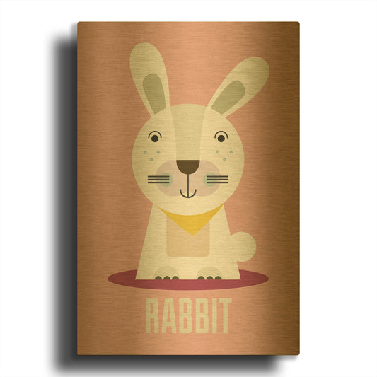 'Rabbit Kids Nursery' By Gary Williams Gold Metal Wall Art
