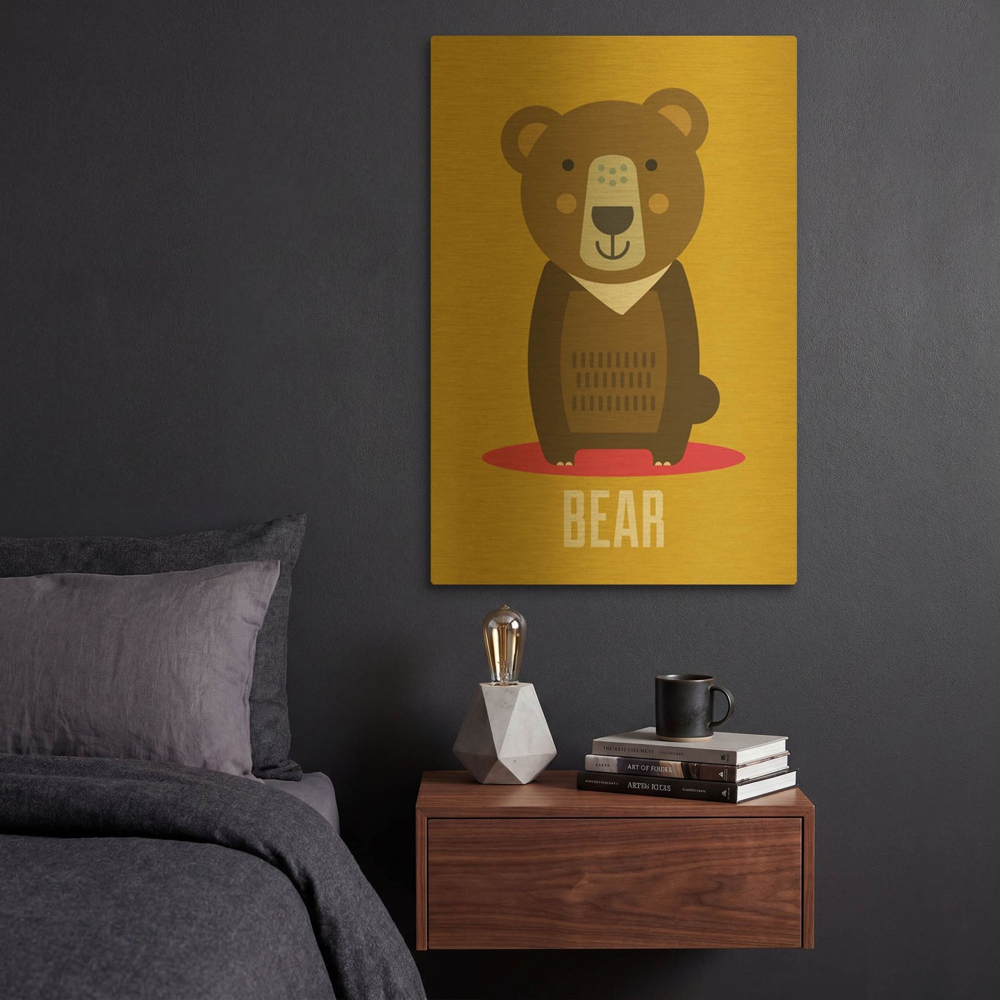 'Bear Kids Nursery' By Gary Williams Gold Metal Wall Art