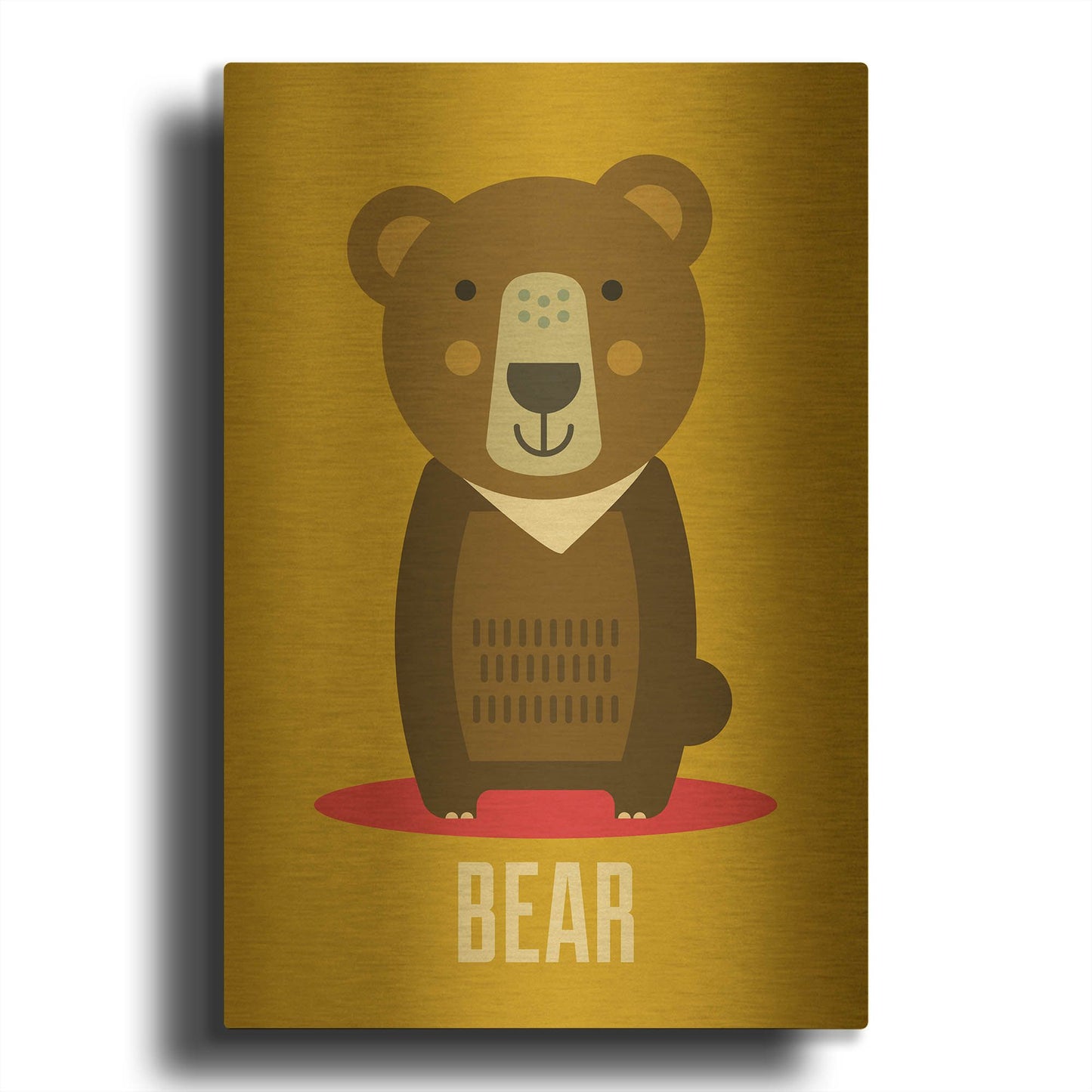 'Bear Kids Nursery' By Gary Williams Gold Metal Wall Art