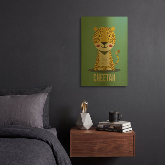 'Cheetah Kids Nursery' By Gary Williams Gold Metal Wall Art