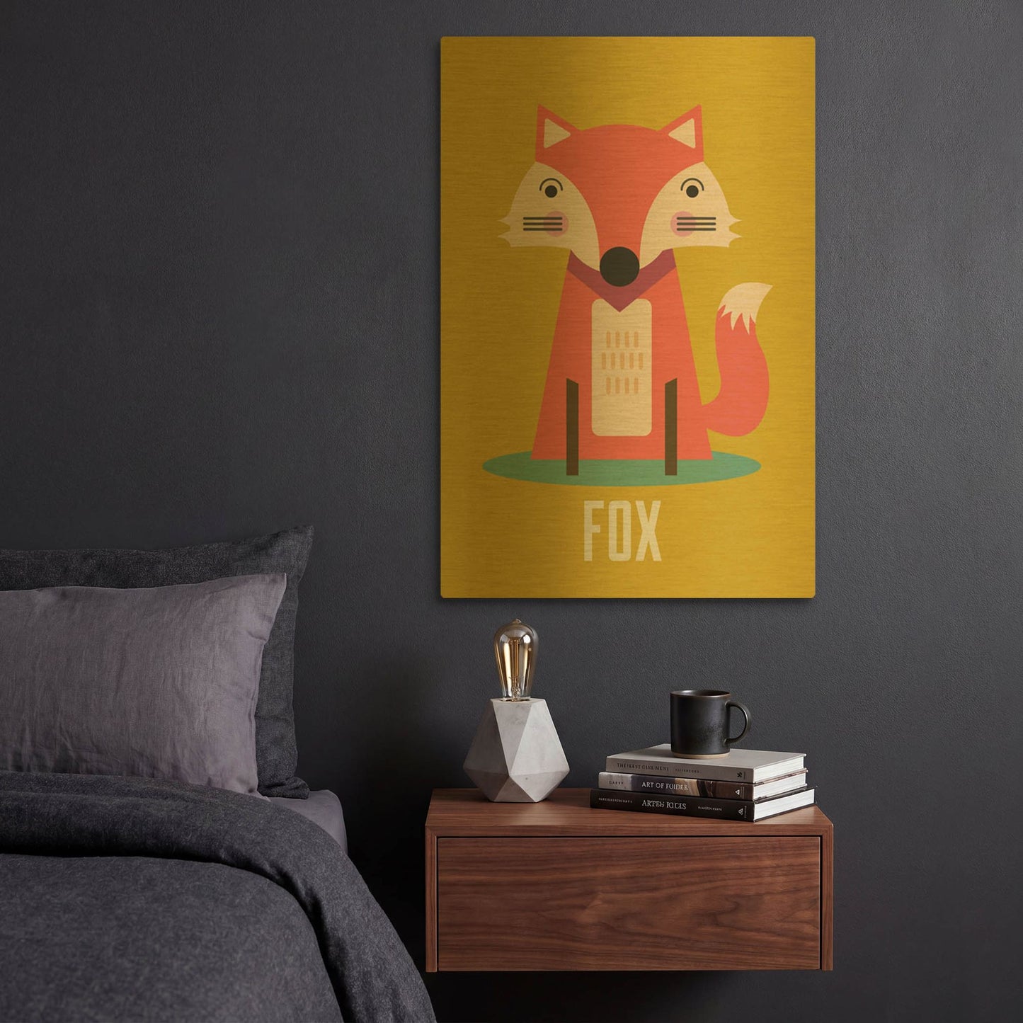 'Fox Kids Nursery' By Gary Williams Gold Metal Wall Art