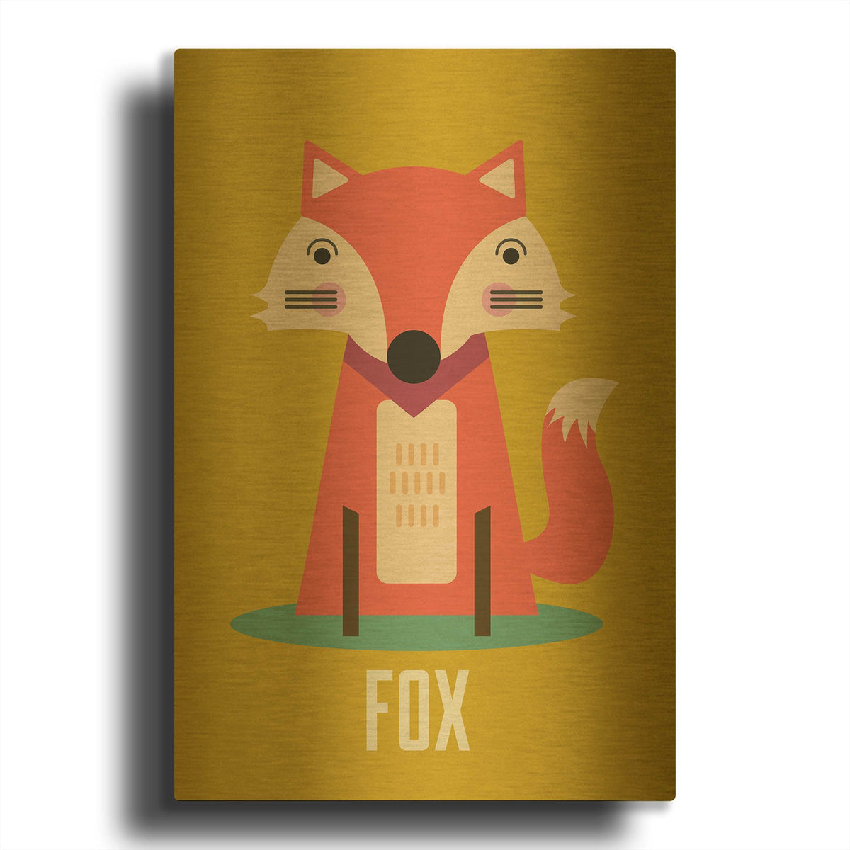 'Fox Kids Nursery' By Gary Williams Gold Metal Wall Art