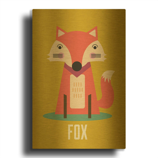 'Fox Kids Nursery' By Gary Williams Gold Metal Wall Art