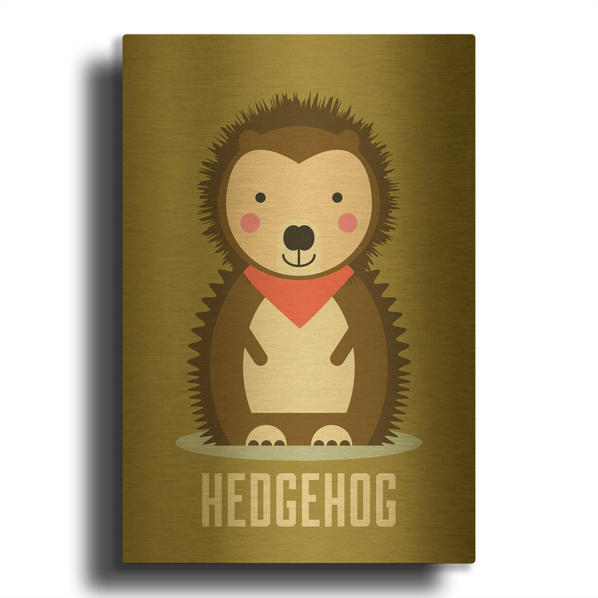 'Hedgehog Kids Nursery' By Gary Williams Gold Metal Wall Art