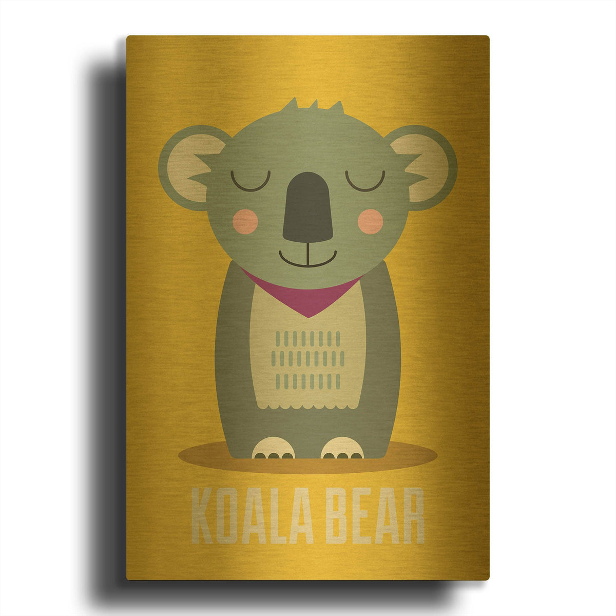 'Koala Kids Nursery' By Gary Williams Gold Metal Wall Art