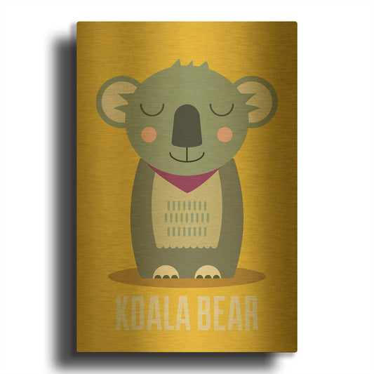 'Koala Kids Nursery' By Gary Williams Gold Metal Wall Art
