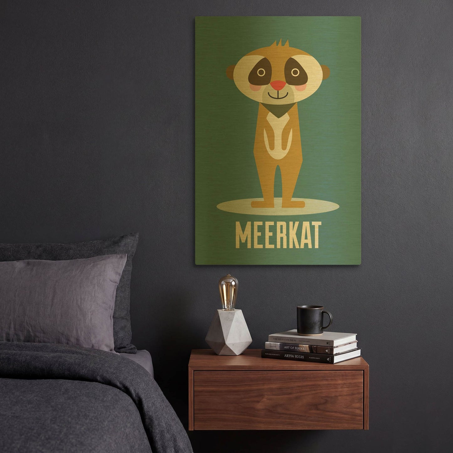 'Meerkat Kids Nursery' By Gary Williams Gold Metal Wall Art