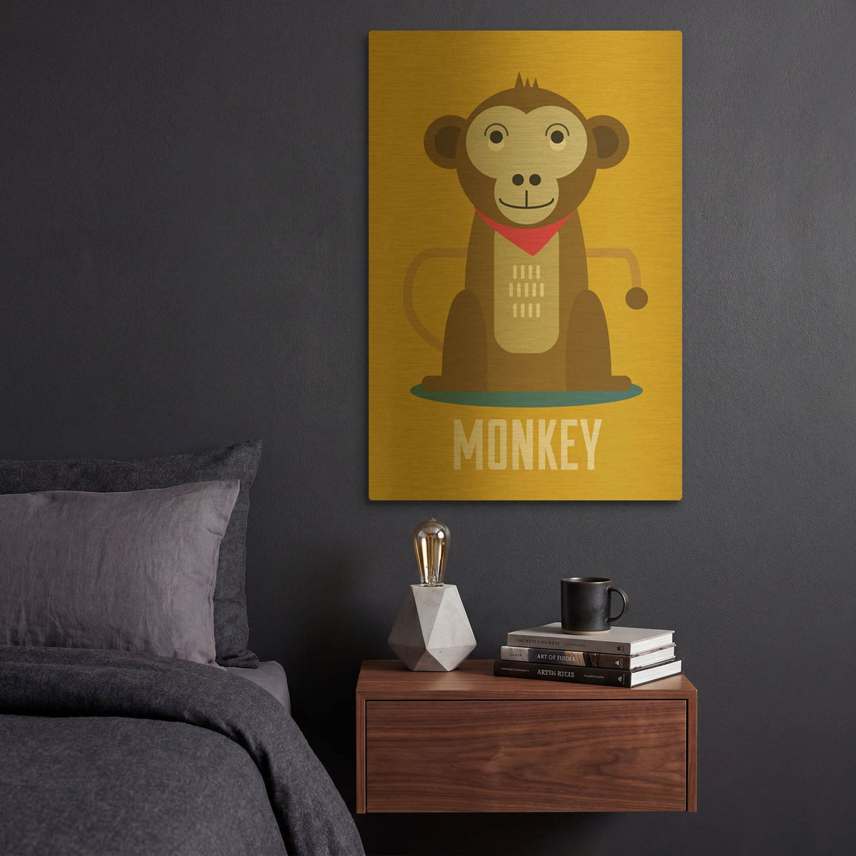 'Monkey Kids Nursery' By Gary Williams Gold Metal Wall Art