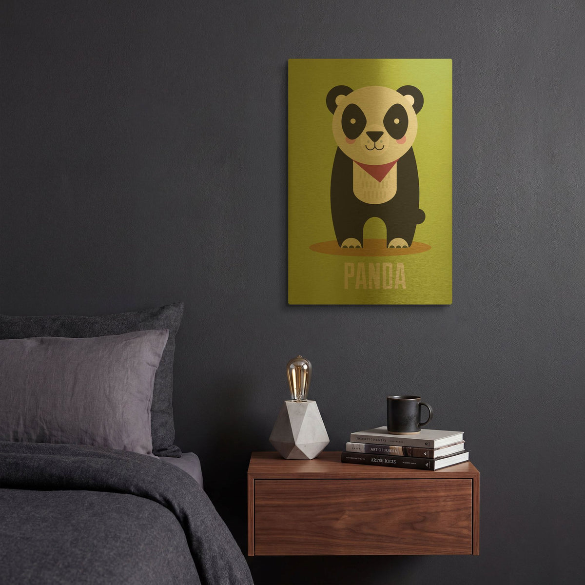 'Panda Kids Nursery' By Gary Williams Gold Metal Wall Art