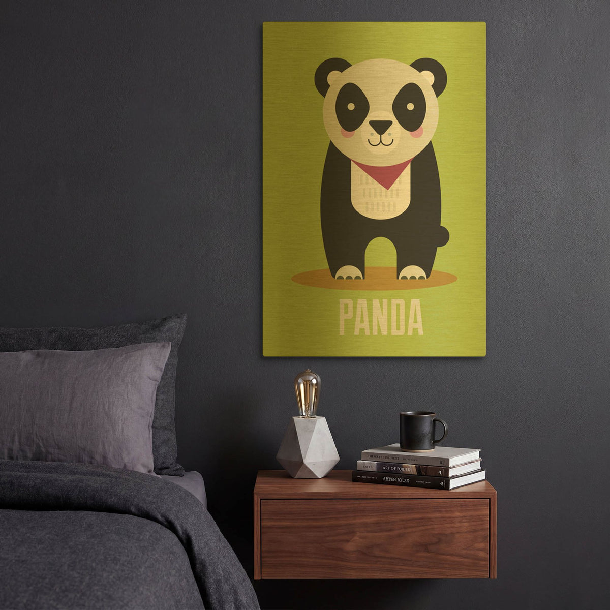 'Panda Kids Nursery' By Gary Williams Gold Metal Wall Art