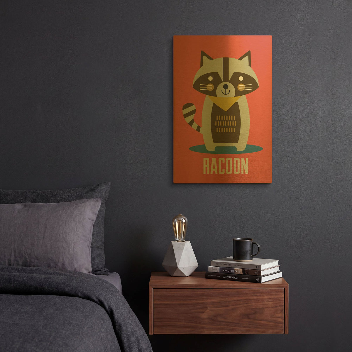 'Racoon Kids Nursery' By Gary Williams Gold Metal Wall Art